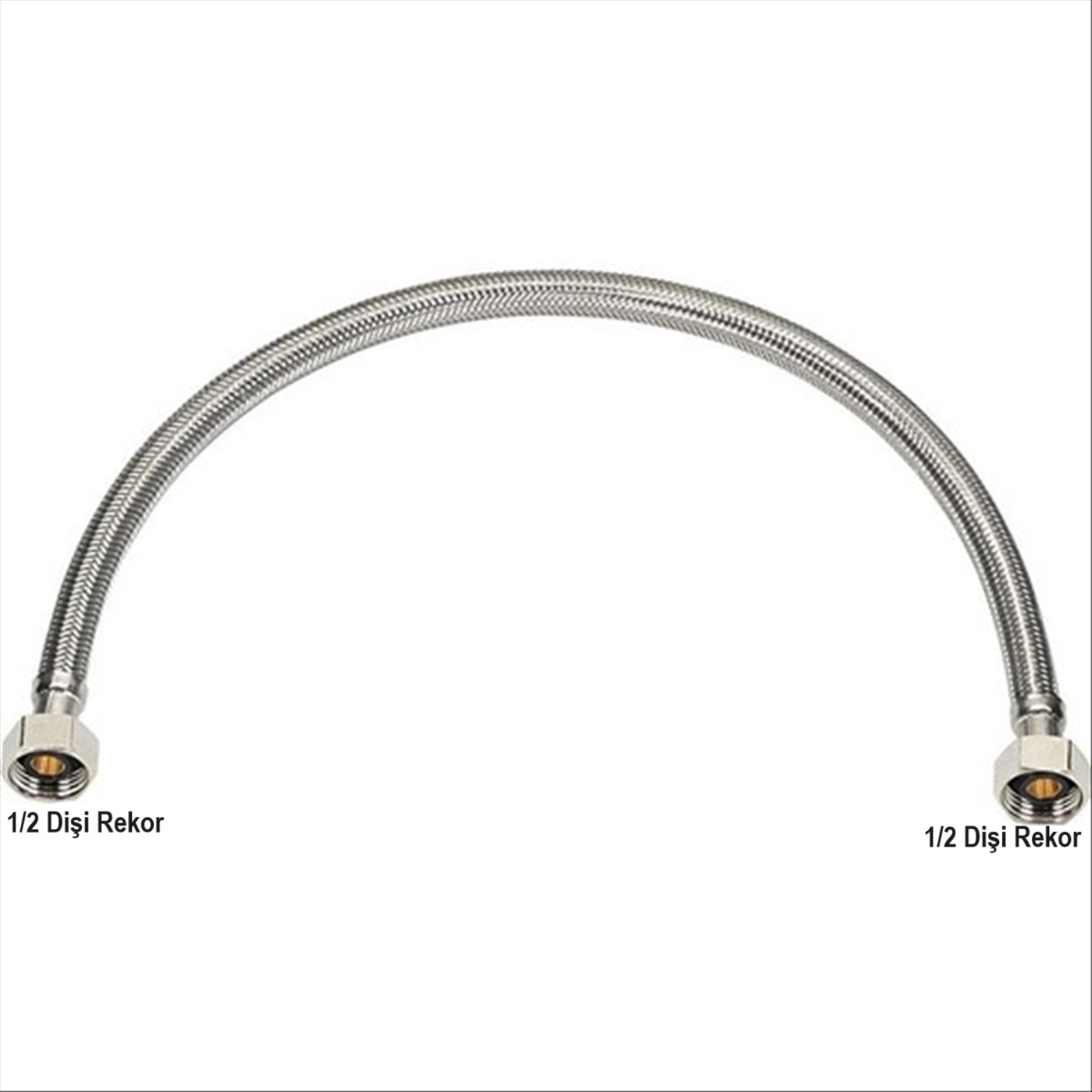 70 Cm 1/2 1/2 Rekorlu Flex Bağlantı Hortumu 1-2 1-2 