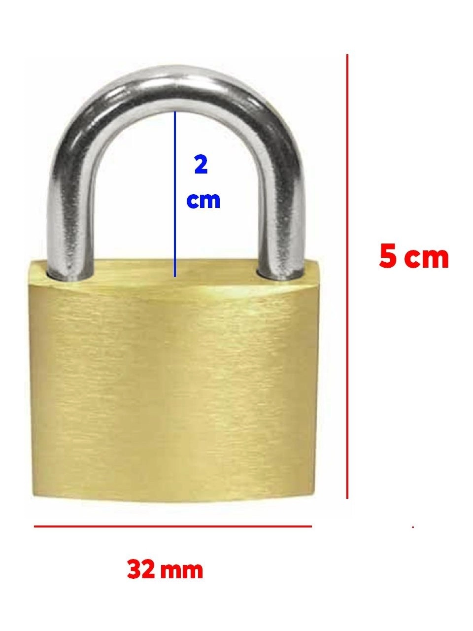 3mm Zincir 50cm + Sarı Asma Kilit 32mm 3 Anahtar + 2 adet Anahtarlık