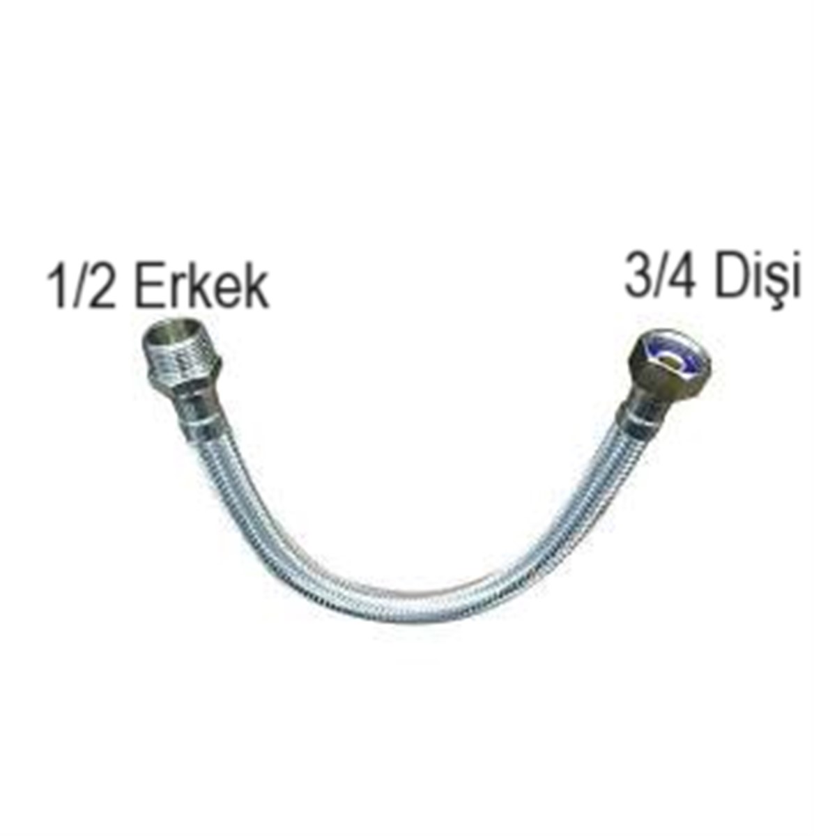 70 Cm 3/4 1/2 Nipelli Flex Bağlantı Hortumu 3-4 1-2  