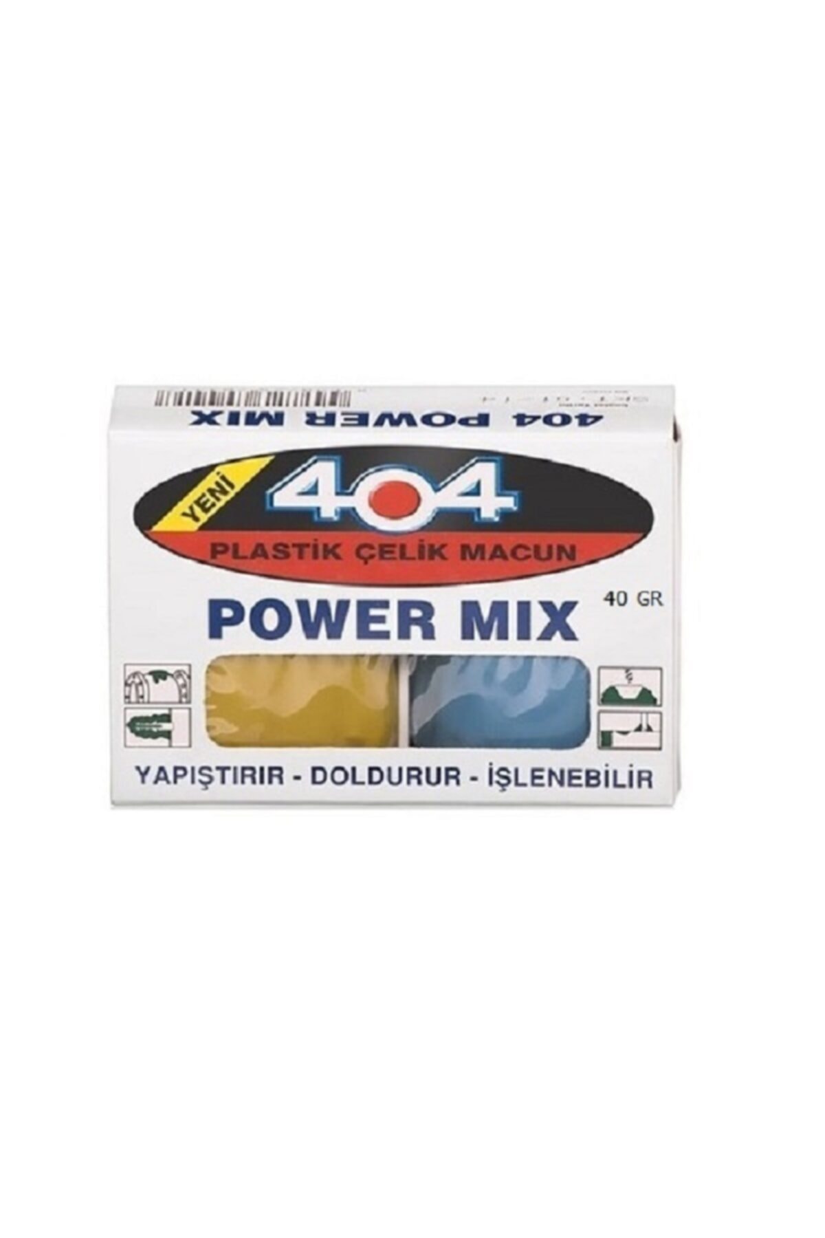 404 Çelik Macun Kaynak Macunu 40 Gr Power Mix Çift Komponenetli