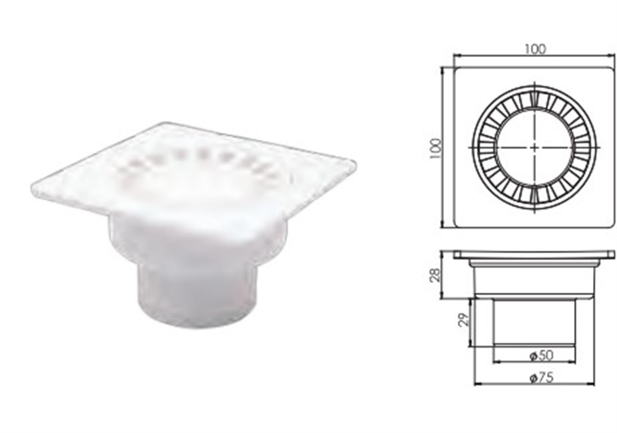 Yer Süzgeci 50 lik Alttan Çıkışlı 10x10