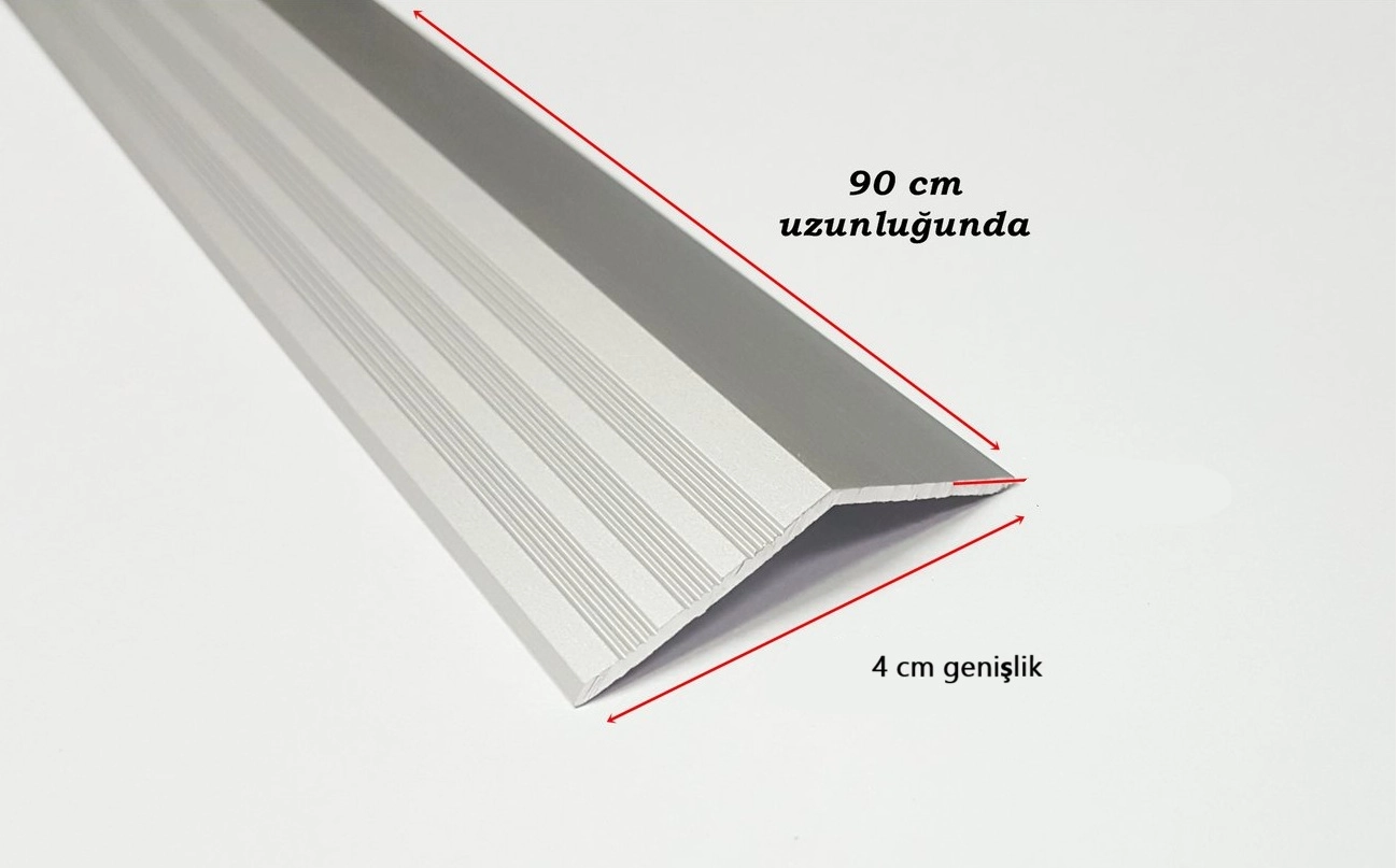 Alüminyum Kapı Eşik Seviye Profili Kot Farkı Yükseklik Profili Gri Renk 90cm