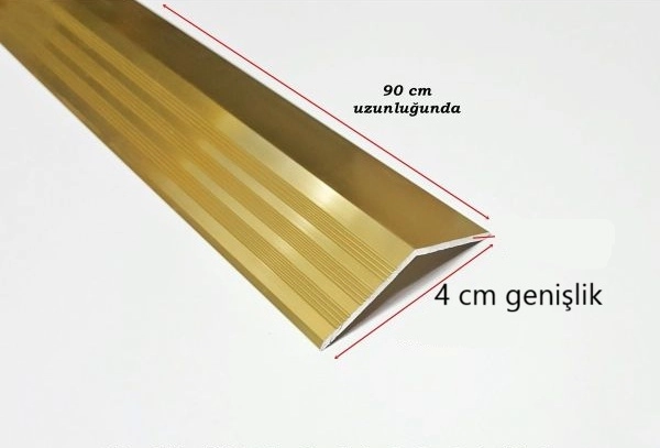Alüminyum Kapı Eşik Seviye Profili Kot Farkı Yükseklik Profili Sarı Renk 90cm