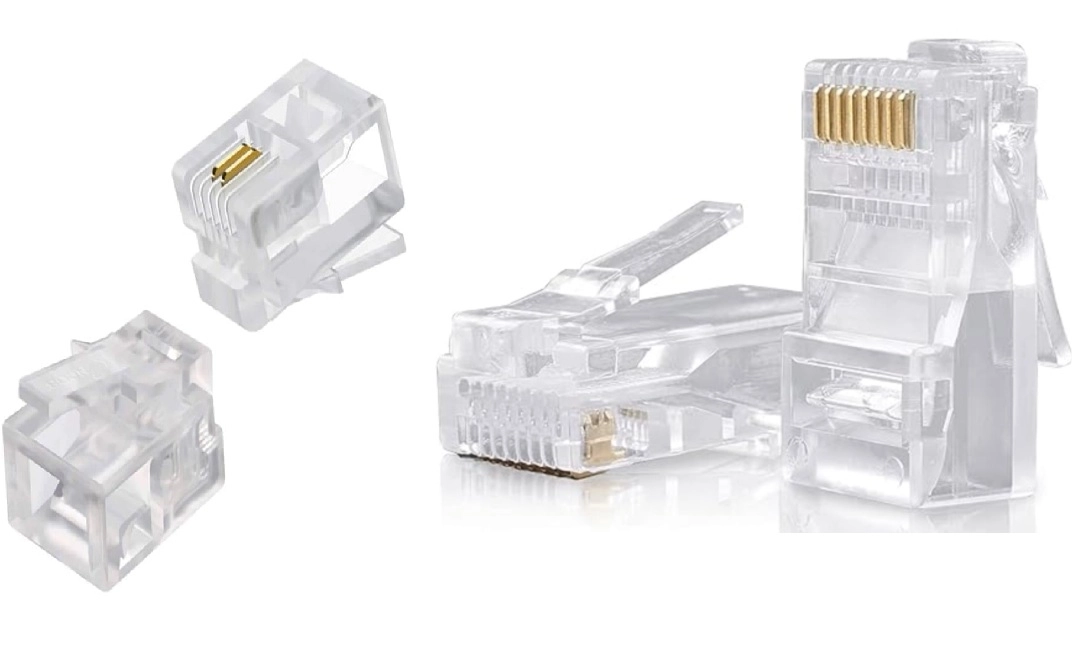 8 Adet RJ 45 Cat6 Ethernet Cakı ve 4 Adet Rj 11 Telefon Cakı 2Pinli