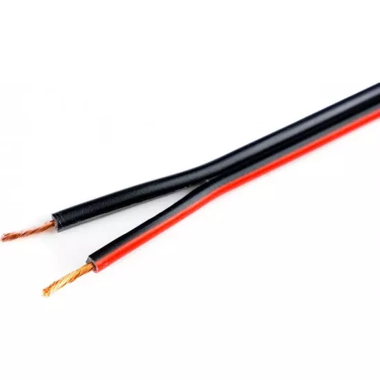 5 Metre 2 x 0,75 Kablo Yassı Kordon Hoparlör Led Elektrik Kablosu Siyah