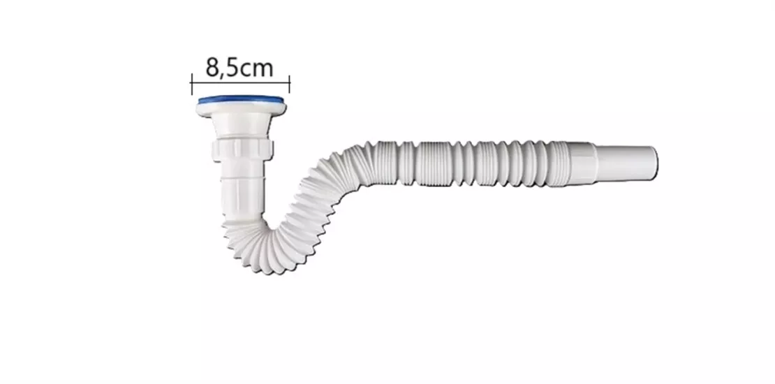 Güçlü Körüklü Rekorlu Geniş Lavabo Sifonu 85 32 Lüx Körüklü Inox Paslanmaz Çelik Süzgeç
