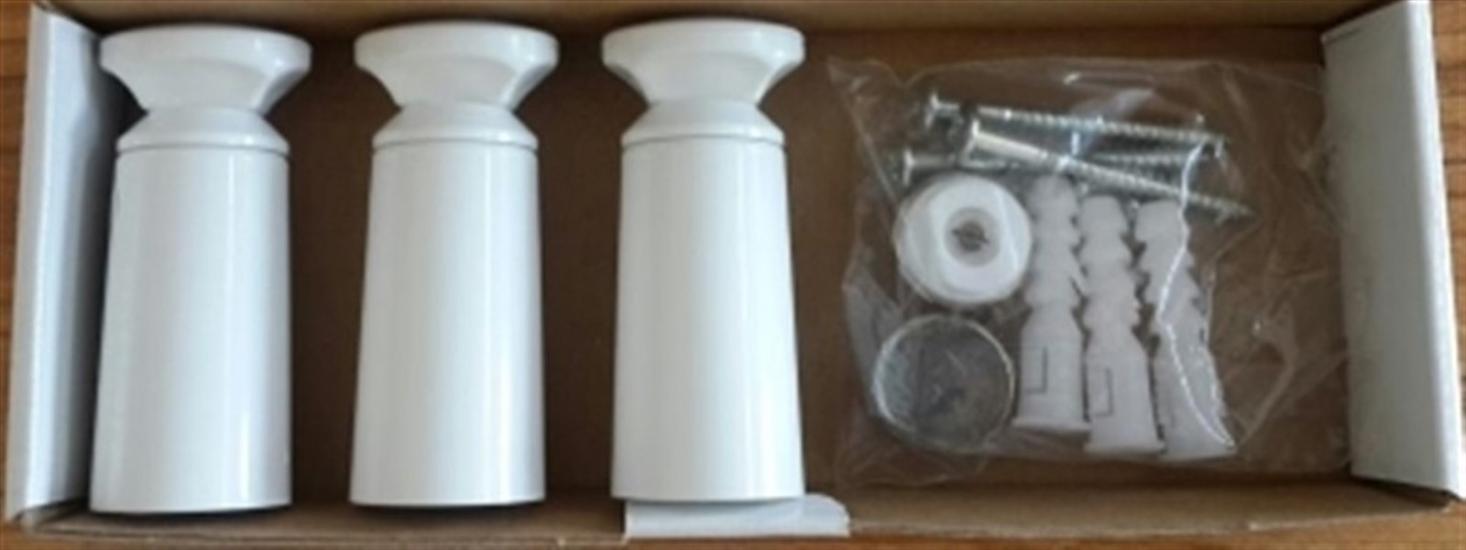 Havlupan Radyatör Duvara Montaj Seti Aparatı Beyaz Renk 3 lü