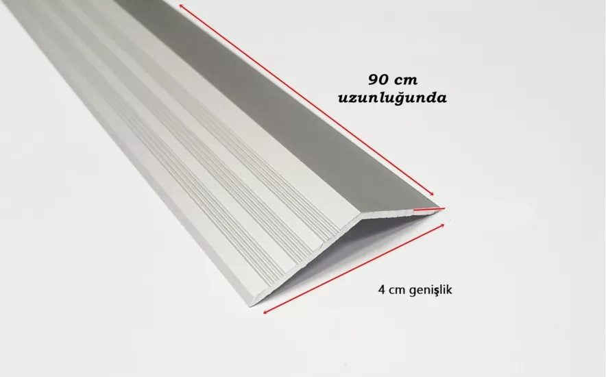 Alüminyum Kapı Eşik Seviye Profili Kot Farkı Yükseklik Profili Gri Renk 90cm