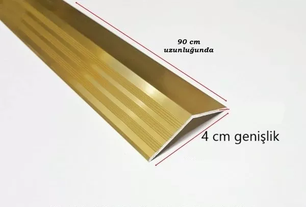 Alüminyum Kapı Eşik Seviye Profili Kot Farkı Yükseklik Profili Sarı Renk 90cm