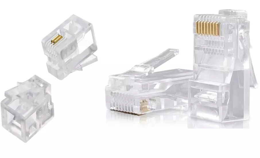 8 Adet RJ 45 Cat6 Ethernet Cakı ve 4 Adet Rj 11 Telefon Cakı 2Pinli