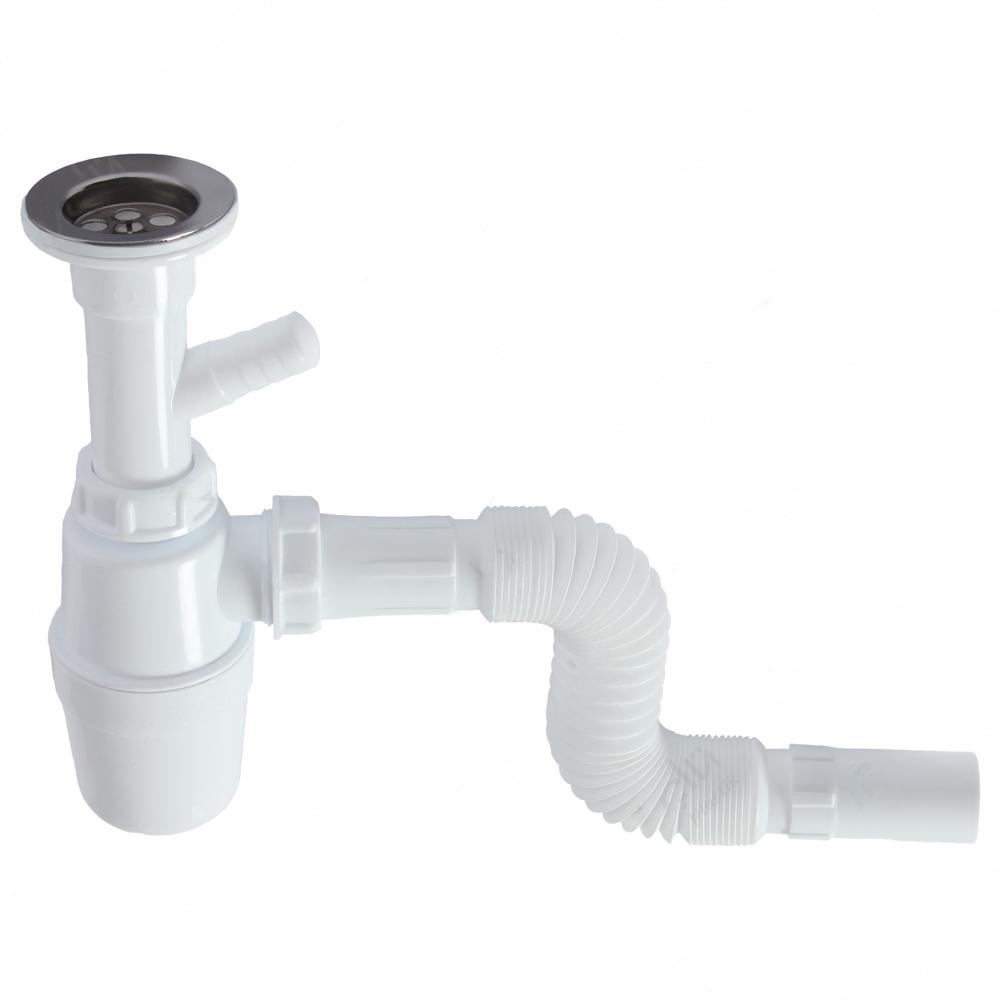 Güçlü Taslı Körüklü Tek Çatal Sifon Çamaşır Çıkışlı Lavabo Sifonu